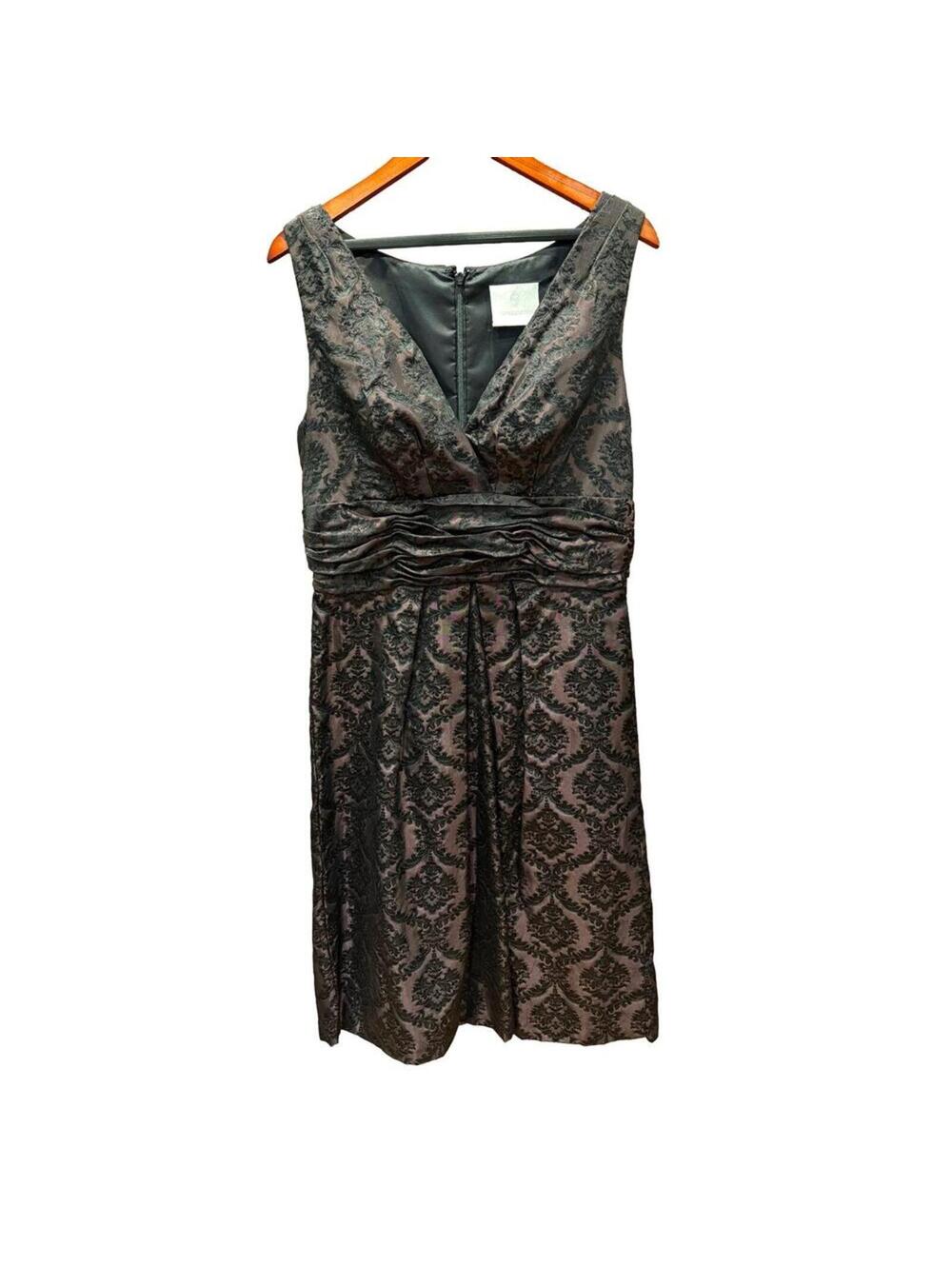 Vintage Watters & Watters Sleeveless Shift Dress Vneck Black formal old money